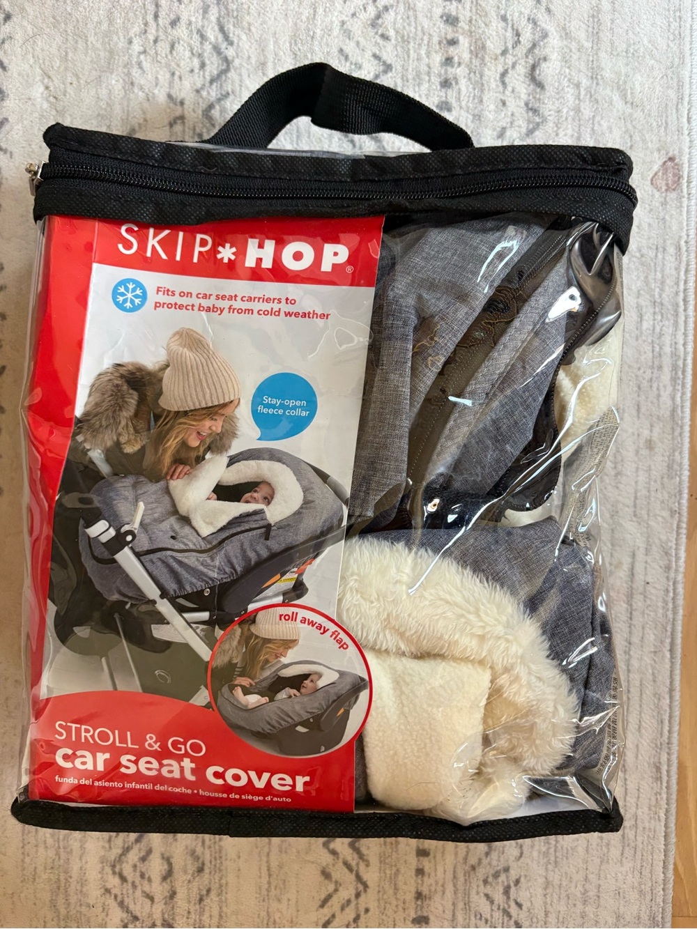 Skip Hop Gray & Cream Stroll & Go Car Seat Cover